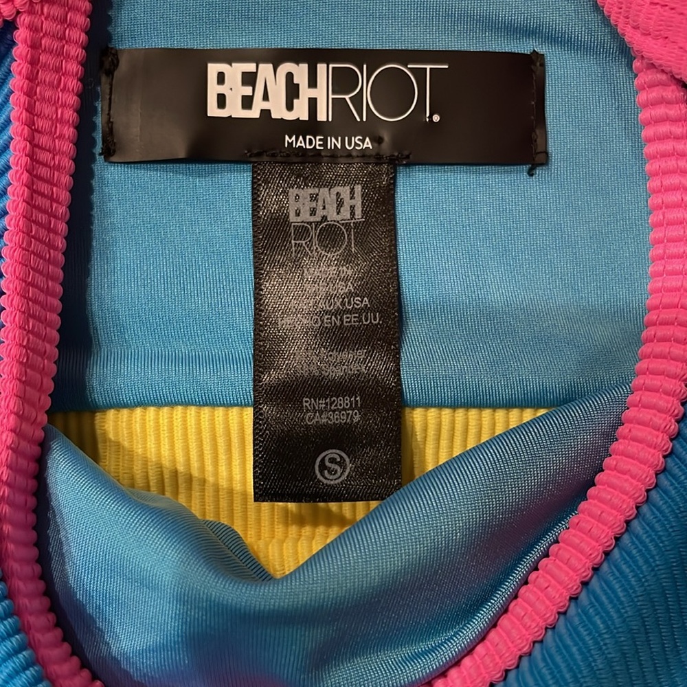 New Beach Riot Eva Colorblock Ribbed Bikini Top - Picture 5 of 5
